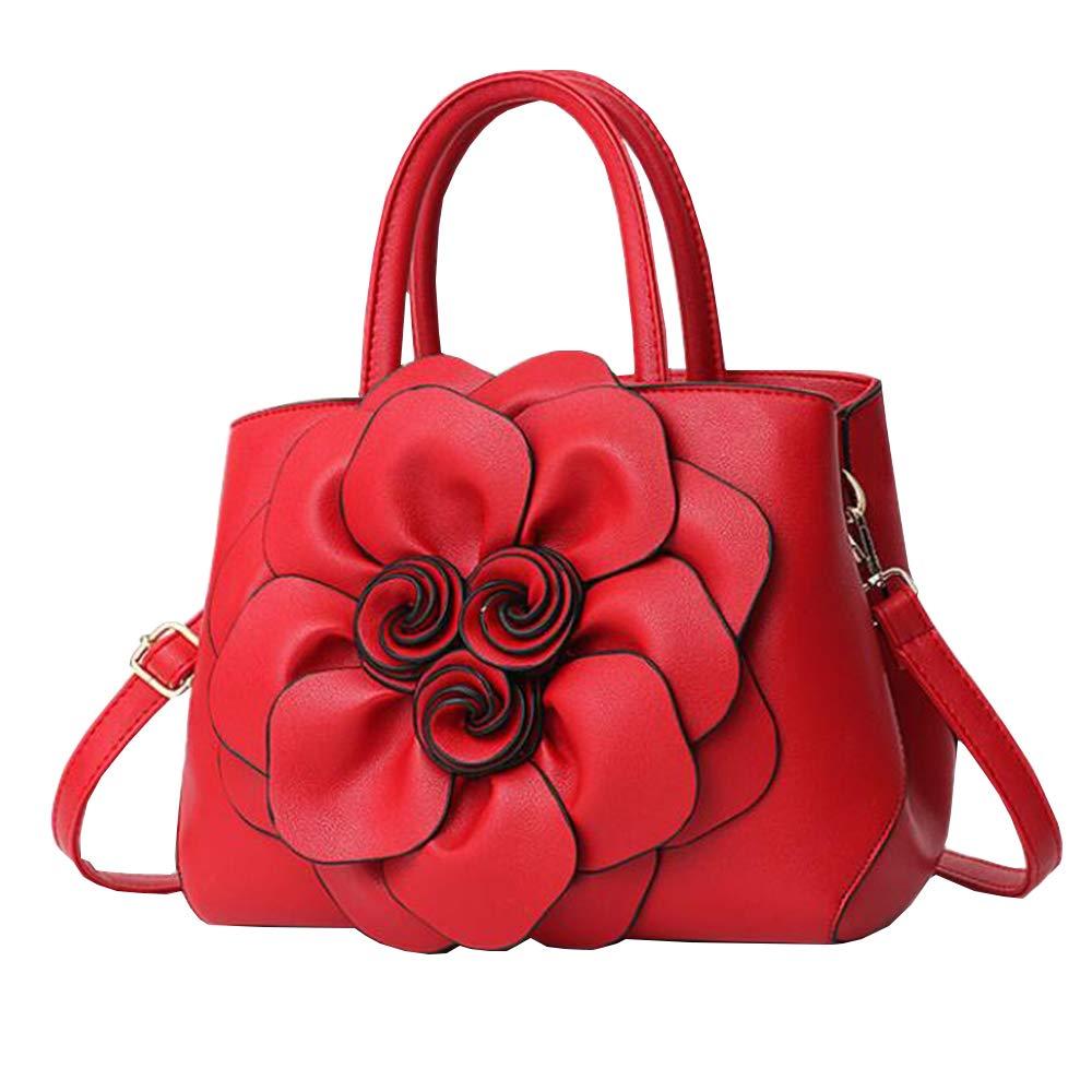 Cayla3D Floral Handbags Purses for Women Top Handle Handbag PU Leather Satchel Shoulder Crossbody Bags Ladies Evening Bag