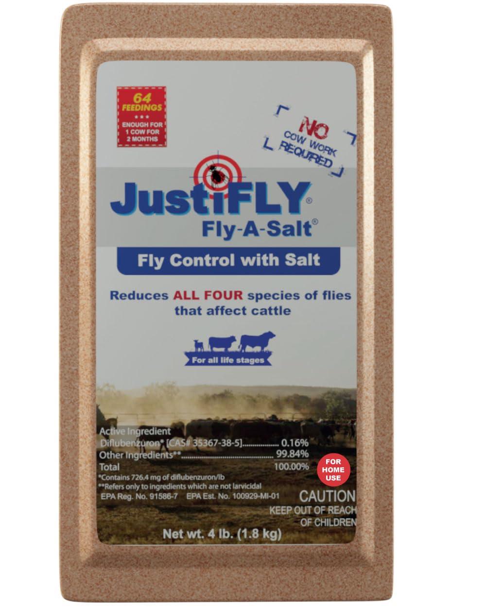 Fly-A-Salt Cattle Fly Control Block with Salt, 4 lb