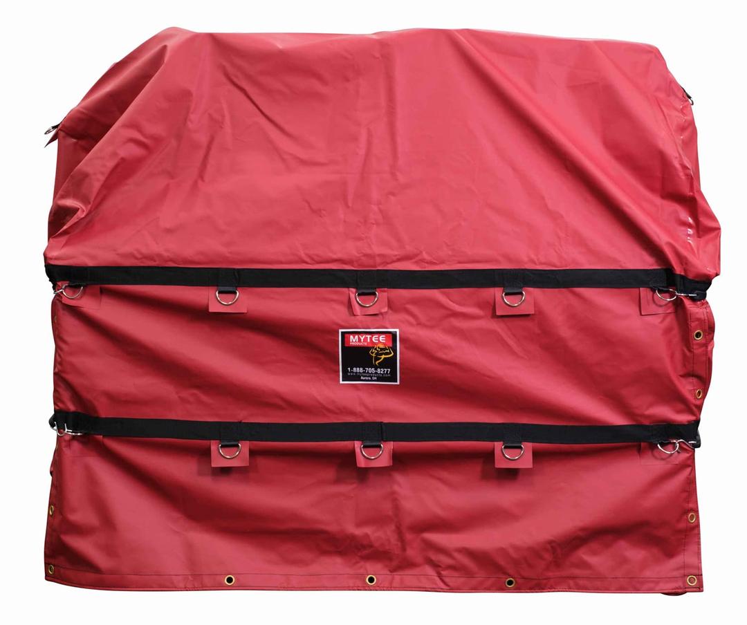 Mytee Products Heavy Duty Coil Tarps for Steel Coils 6 FT x 6 FT x 6 FT - Red, Waterproof, Made with 18 OZ Vinyl - Flatbed Truck Trailer Steel Fitted Coil Tarp Bags