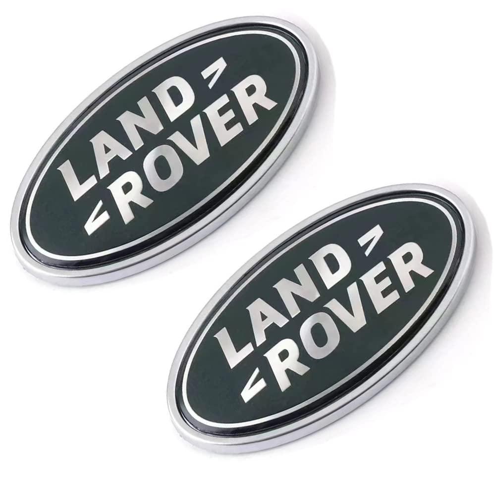 2Pcs OEM Front Grille Emblem Tailgate Badge Decals for Land Rover (Green)