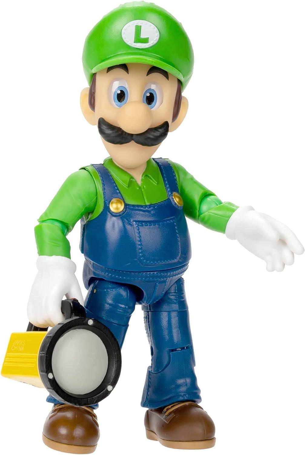 THE SUPER MARIO BROS. MOVIE - 5 Inch Action Figures Series 1 – Luigi Figure with Flashlight Accessory