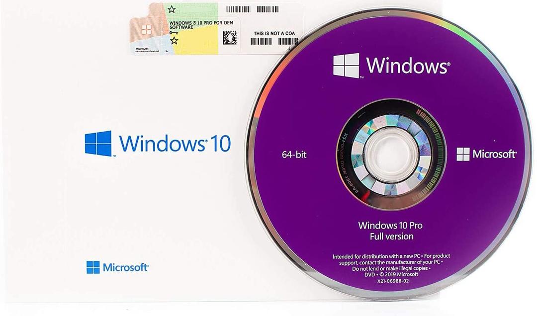 Microsoft Windows 10 Pro 64 Bit OEM DVD - Windows 10 Professional 64 Bit - Windows 10 Pro License - English