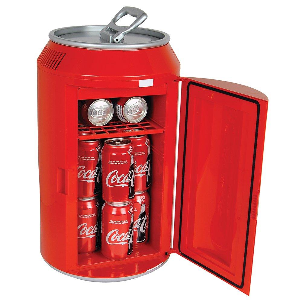 Coca-Cola Mini Fridge for Bedroom Xbox Skincare Office 12 Can Small Refrigerator Portable Mini Refrigerator Red Fridge Mini Fridge for Dorm Fridge 10L Travel Cooler 12V DC 110V AC