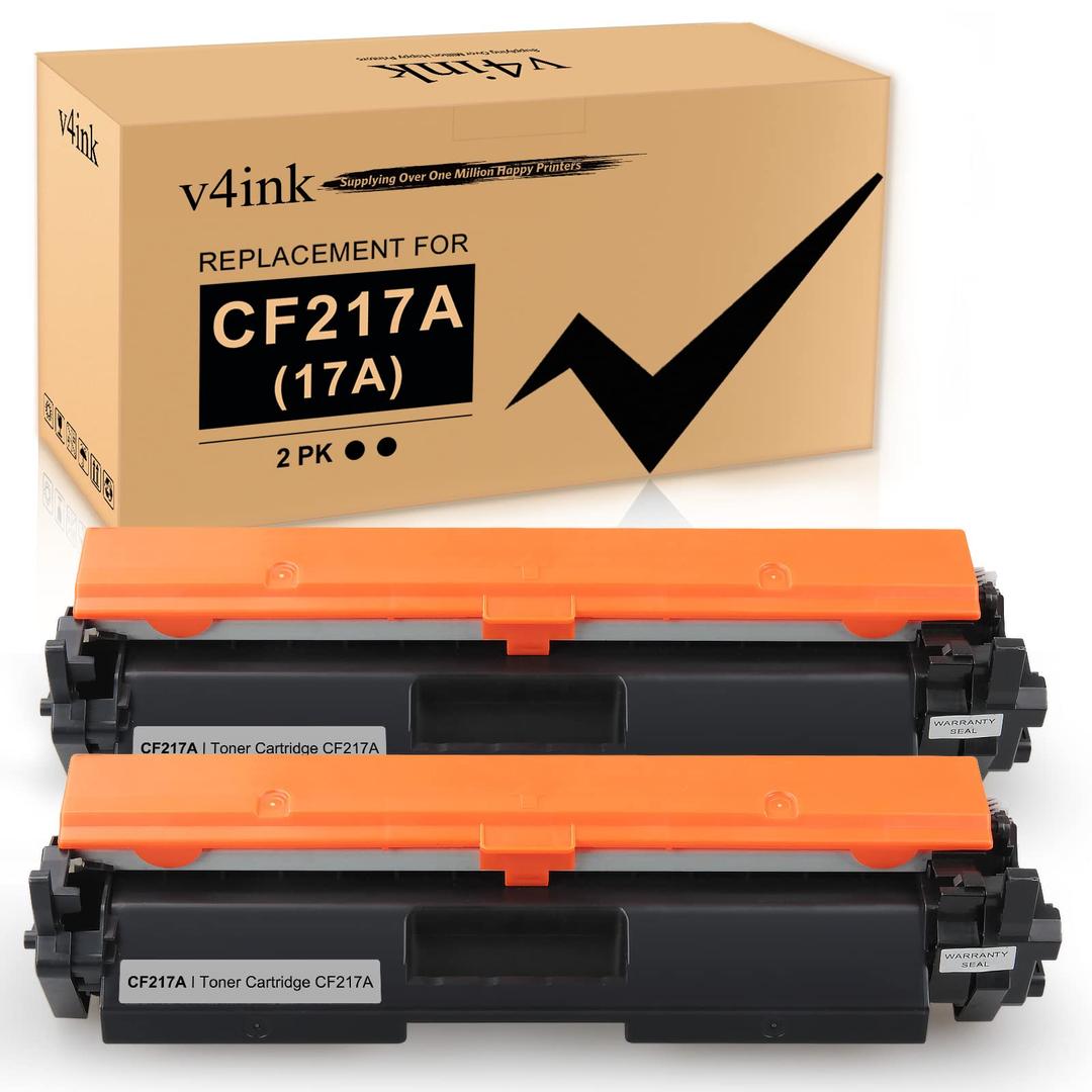 V4INK 2PK Compatible 17A Toner Cartridge Replacement for HP 17A CF217A Toner Cartridge Black Ink for use in HP Pro MFP M130fw M130nw M130fn M130a M102w M102a M130 M102 Printer