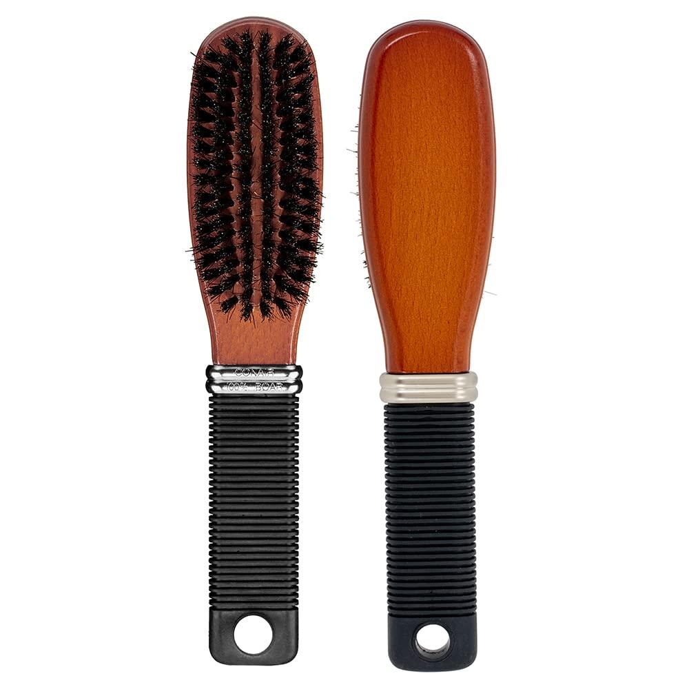 Conair All Purpose Boar Bristle hairbrush - Hair brush - Hairbrush for Men and Women - Brown