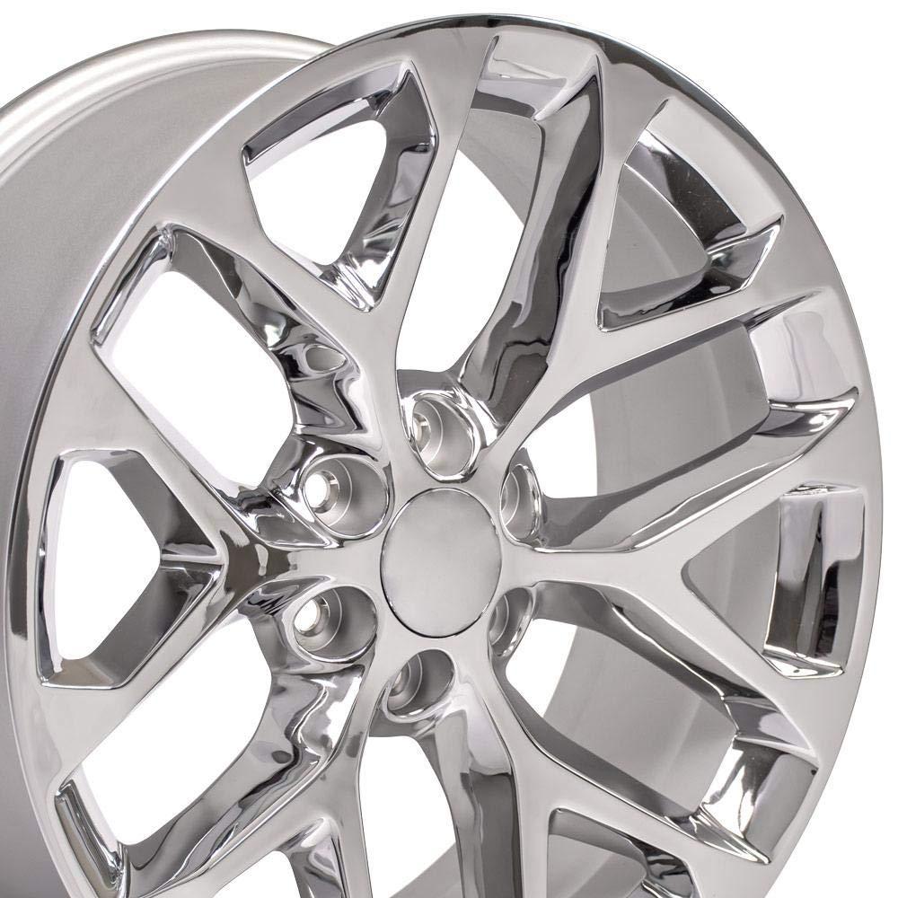 OE Wheels LLC 22 inch Rims Fit pre-2019 Silverado Sierra pre-2021 Tahoe Suburban Yukon Escalade CV98 22x9 Chrome Wheel Hollander 5668