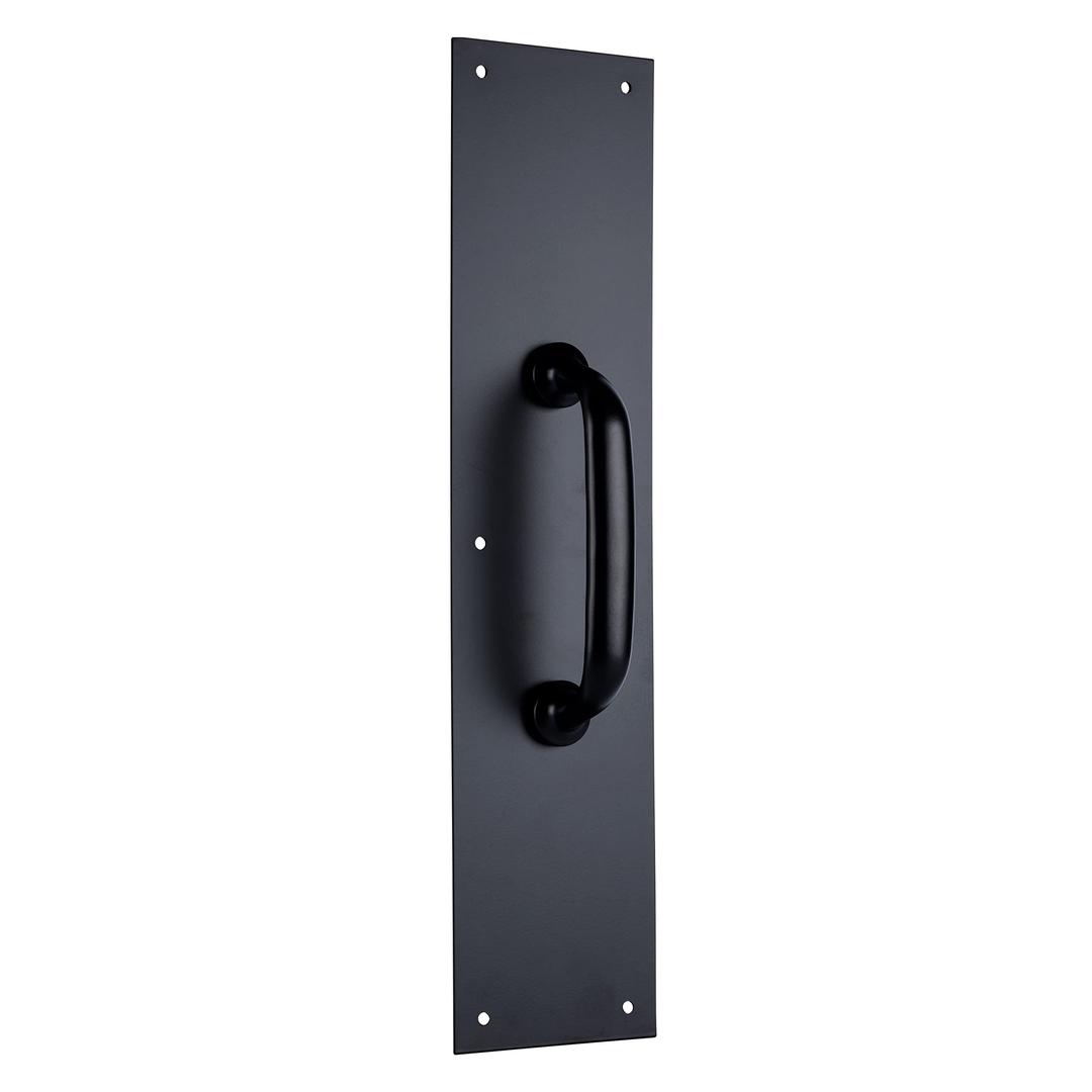 BRINKS Commercial - Commercial 15" Pull Door Plate, Matte Black Finish - Rust and Corrosion Resistant Door Plate