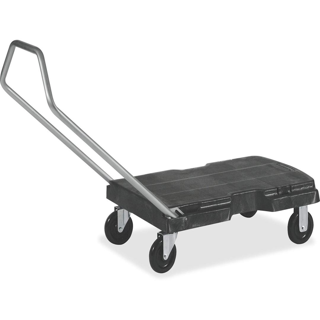 RubbermaidCommercial Products Triple Trolley Folding Handle Dolly/Cart/Platform Truck with wheels, 500 lbs Capacity, for Moving/Warehouse/Office