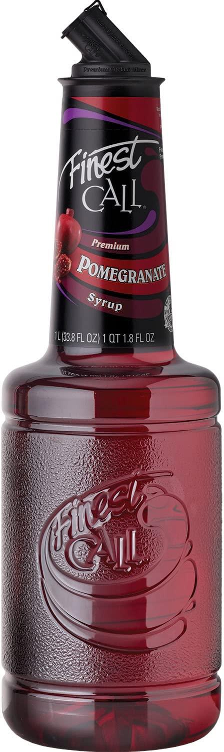 Finest Call Premium Pomegranate Syrup Drink Mix, 1 Liter Bottle (33.8 Fl Oz), Individually Boxed