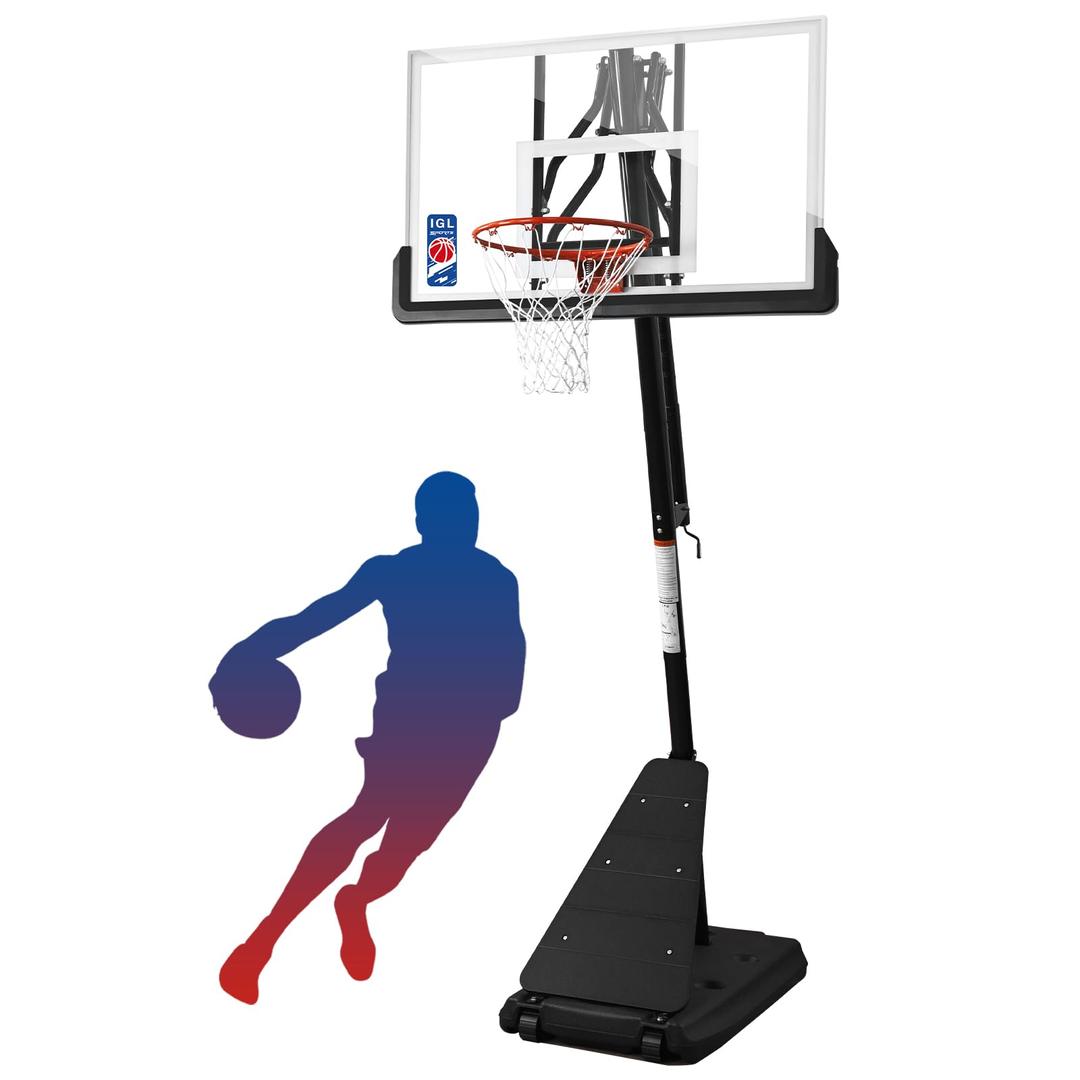 IGL Basketball Hoop Outdoor with 52 Inch Shatterproof Backboard, 10FT Height Portable Basketball Hoop Outdoor, Adjustable Basketball Goal System