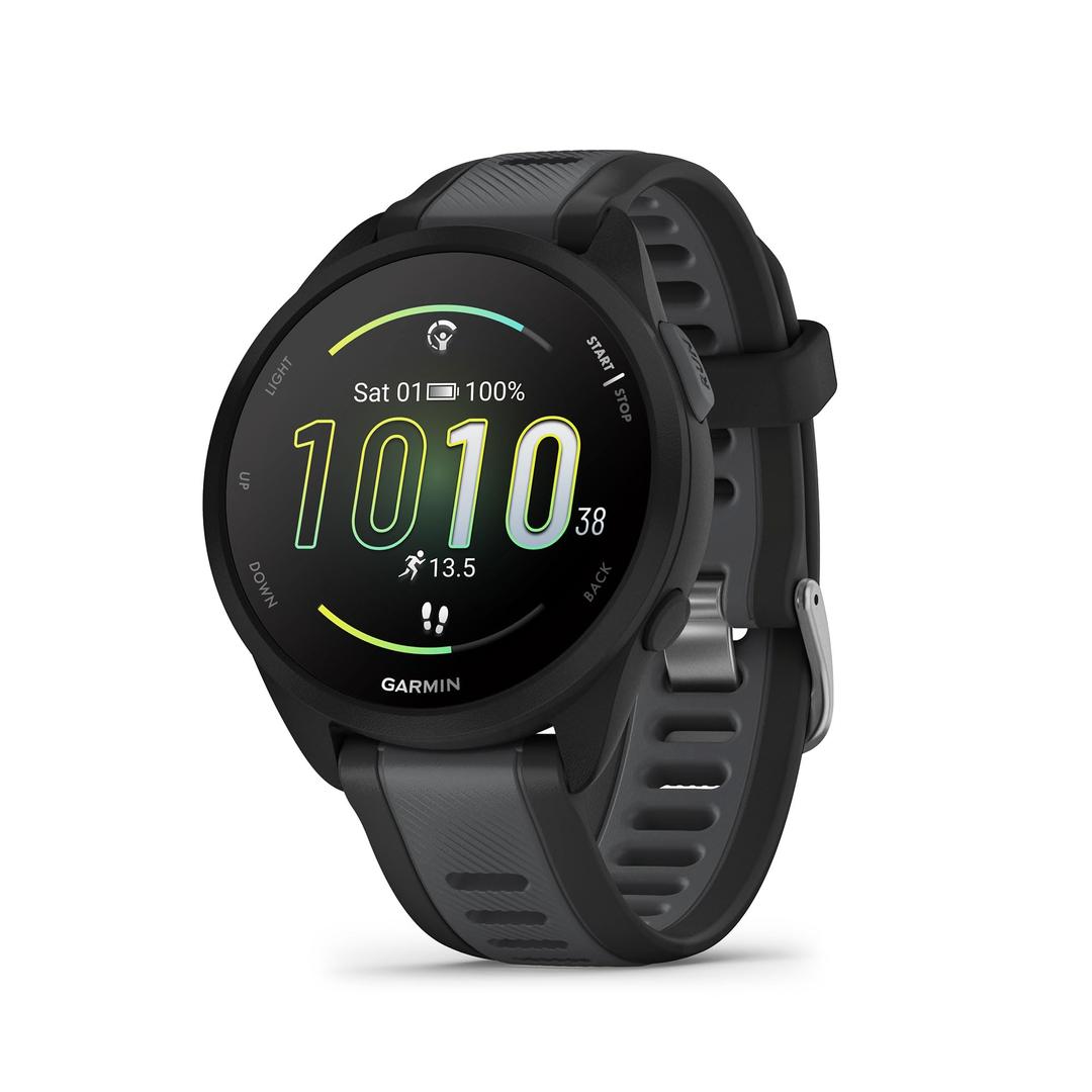 GarminForerunner 165, Running Smartwatch, Colorful AMOLED Display, Training Metrics and Recovery Insights, Black