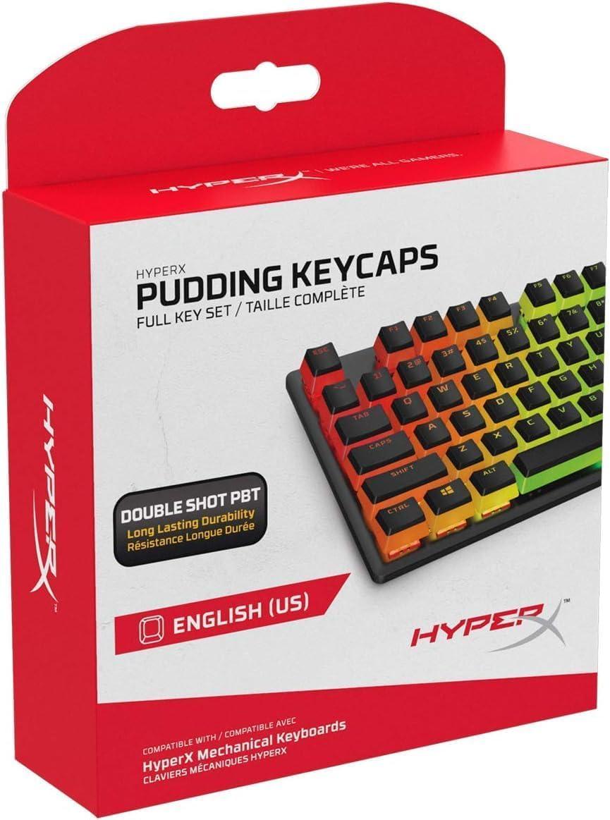 Hyperx Hkcpxp-Bk-Us/G Pudding Keycaps With Rgb Lighting Full Key Set (Black Pbt) - Us Layout