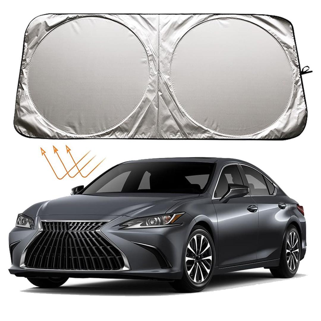 XHRING Windshield Sun Shade for Lexus is IS250 IS350 IS300 IS460 is Couple ES ES350 RC CT LS UX Series Accessories, Car Front Window Sunshade Sun Visor Shield for Lexus Sedans Sun Protection