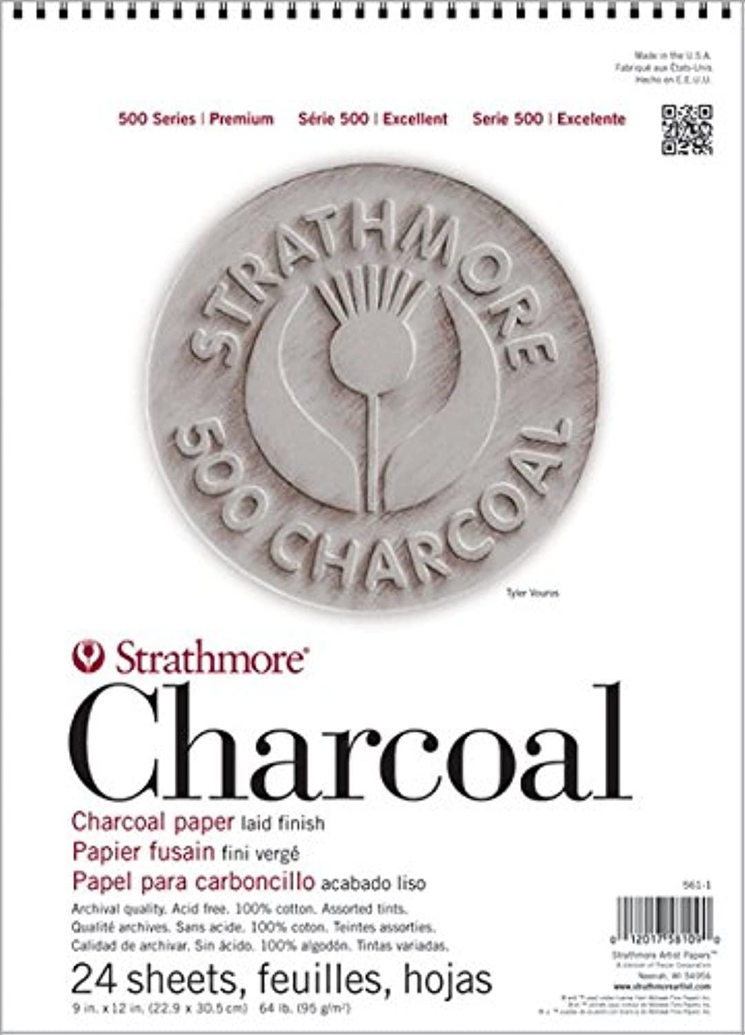 Strathmore (561-1 STR-561-1 24 Sheet Assorted Tint Charcoal Pad, 9 by 12", 9"x12"