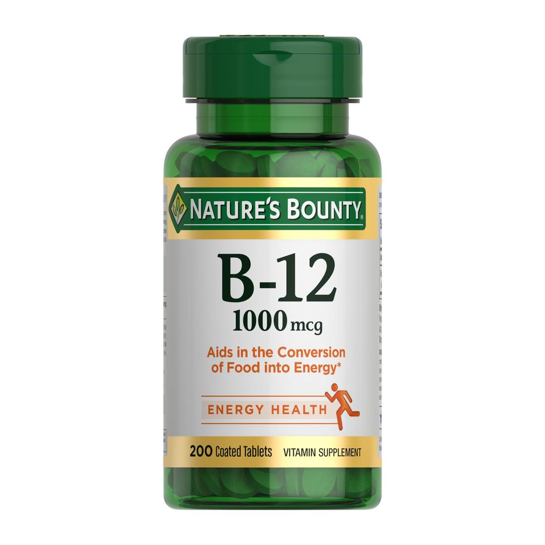 Nature's Bounty Vitamin B12, Supports Energy Metabolism, Tablets, 1000mcg, 200 Ct