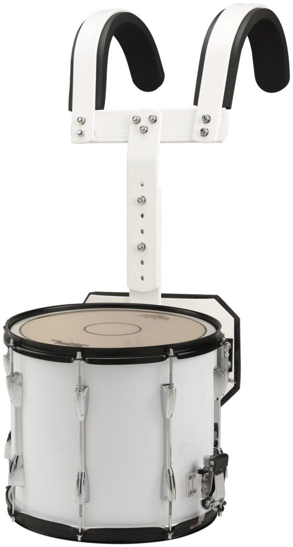 Marching Snare Drum with Carrier 14 x 12 White