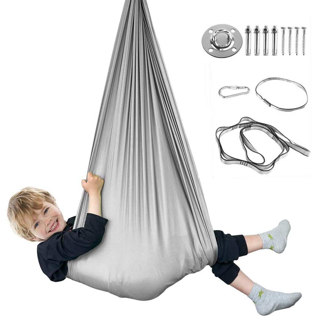 Sensory Swing for Kids with Special Needs (Hardware Included) Therapy Swing Cuddle Swing Indoor Outdoor Kids Swing Hammock for Child & Adult with Autism, ADHD, Aspergers, Sensory Integration