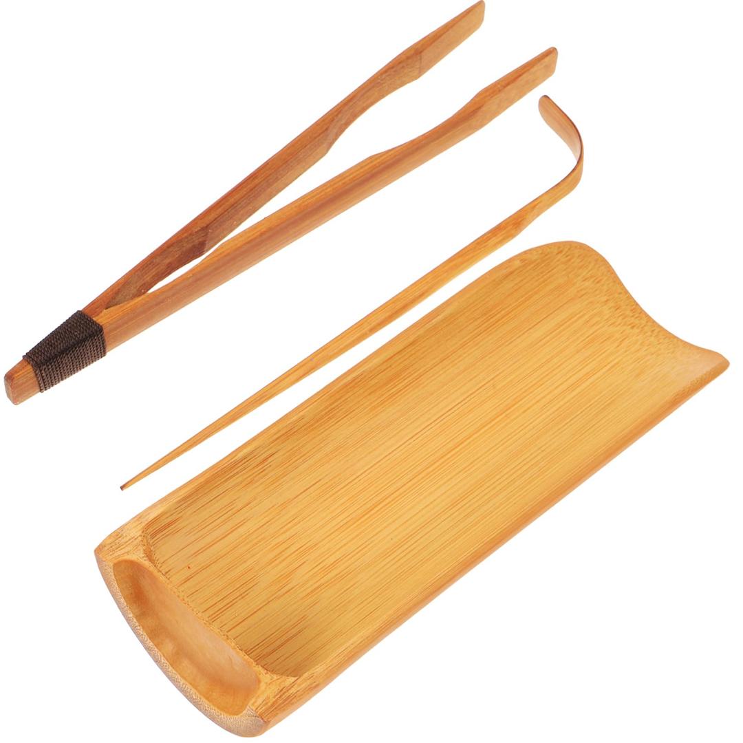 3pcs Set Teaspoon Ceremony Party Chic Shop Home for Tea Matcha Delicate Making Chinese Accessories Scoop Supplies Wood Bamboo Handmade Gongfu Teahouse Teaware Tool Kit