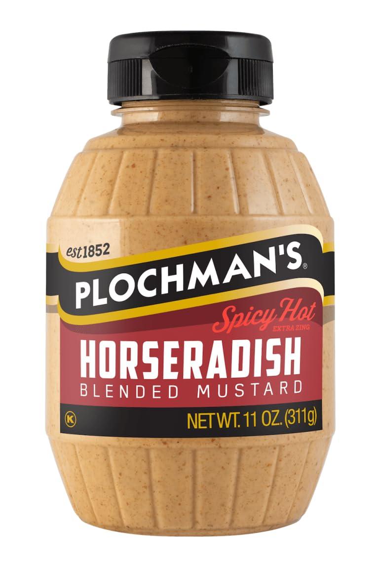 Plochman, Spicy Horseradish Mustard, 11 oz, Blended Mustard Condiment