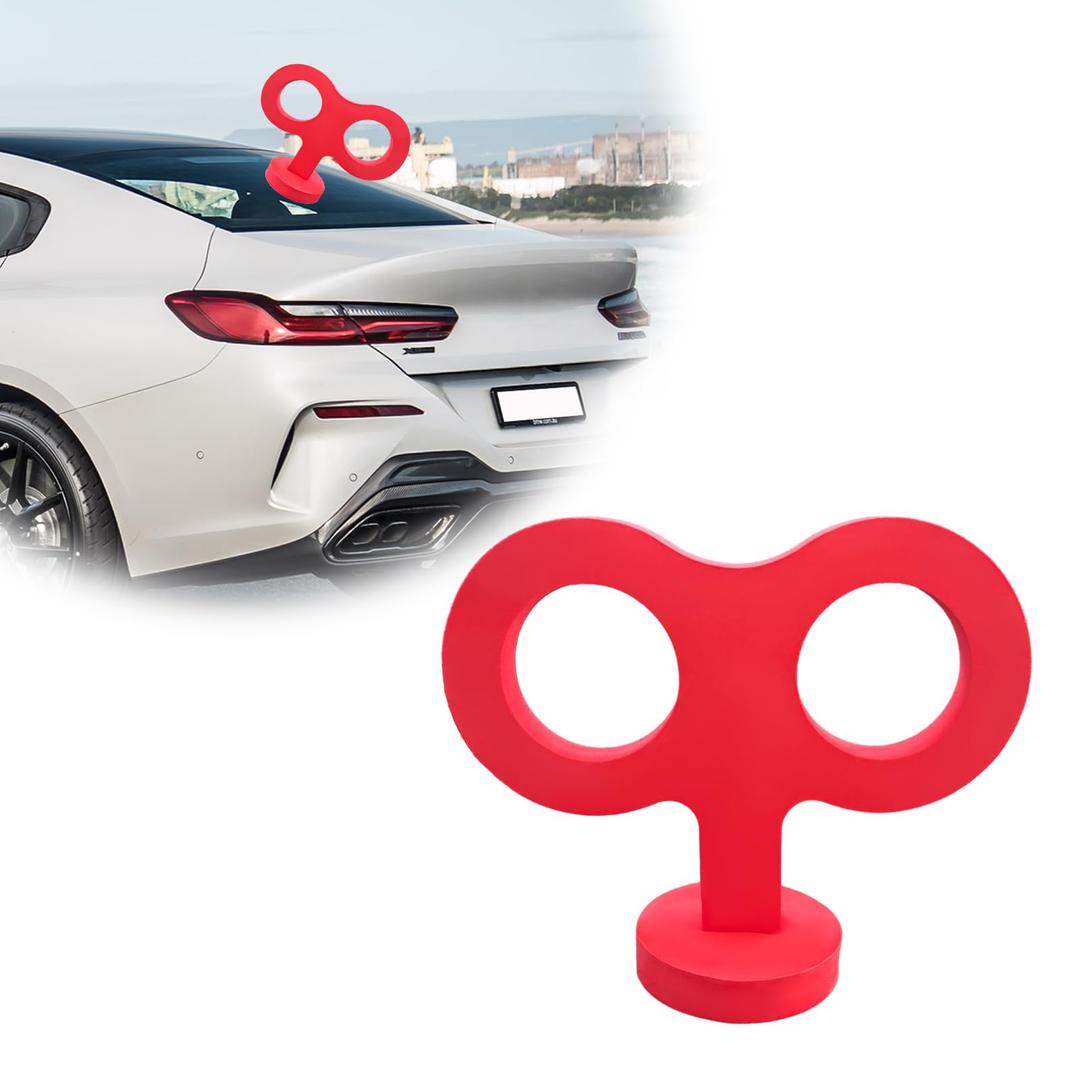 Car Wind Up Key Sticker, 3D Sticker Wind Up Rolling Key, Auto Cute Clockwork Wind Up Key for Back of Car Roof Decoration, Universal Exterior Decor Car Accessories (Red)