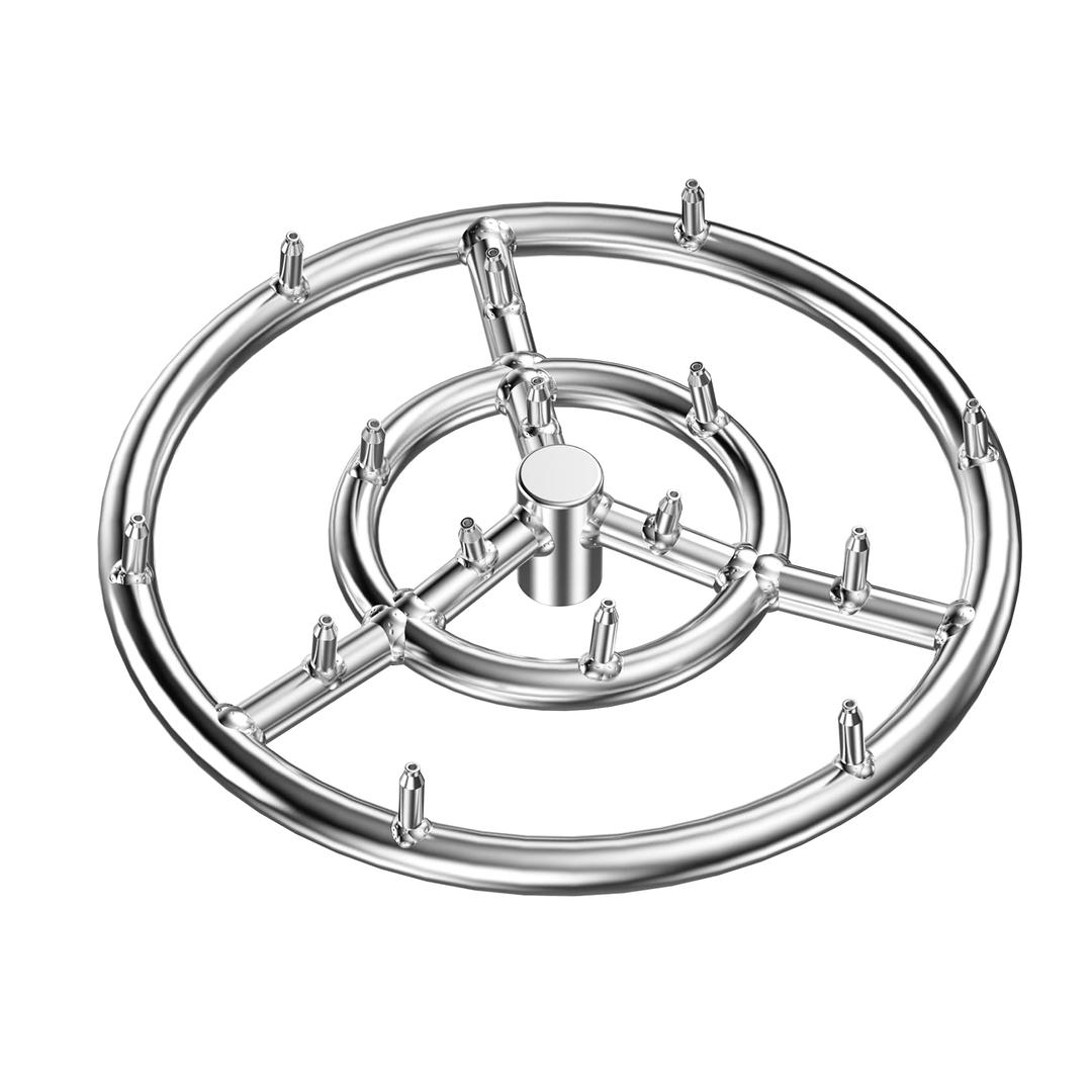 Skyflame12-Inch Round Stainless Steel Fire Pit Jet Burner Ring - High Flame