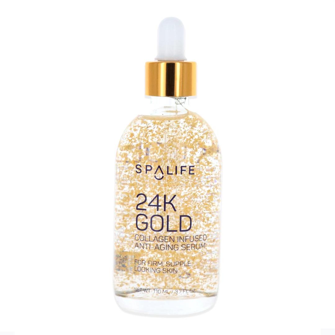 SpaLife Nourishing Anti-Aging Gold & Silver Serums (Anti-Aging 24k Gold & Collagen) 110 ml (3.7 Fl. Oz.) - Boosts Firmness, Hydration, and Radiance