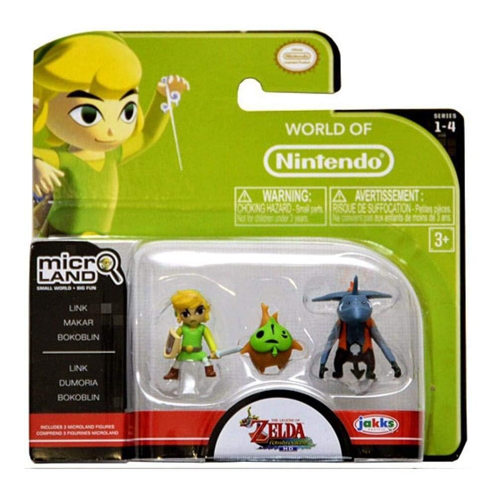 Jakks Pacific World of Nintendo, Micro Land, The Legend of Zelda: Windwaker HD, Link, Makar, and Bokoblin Figures