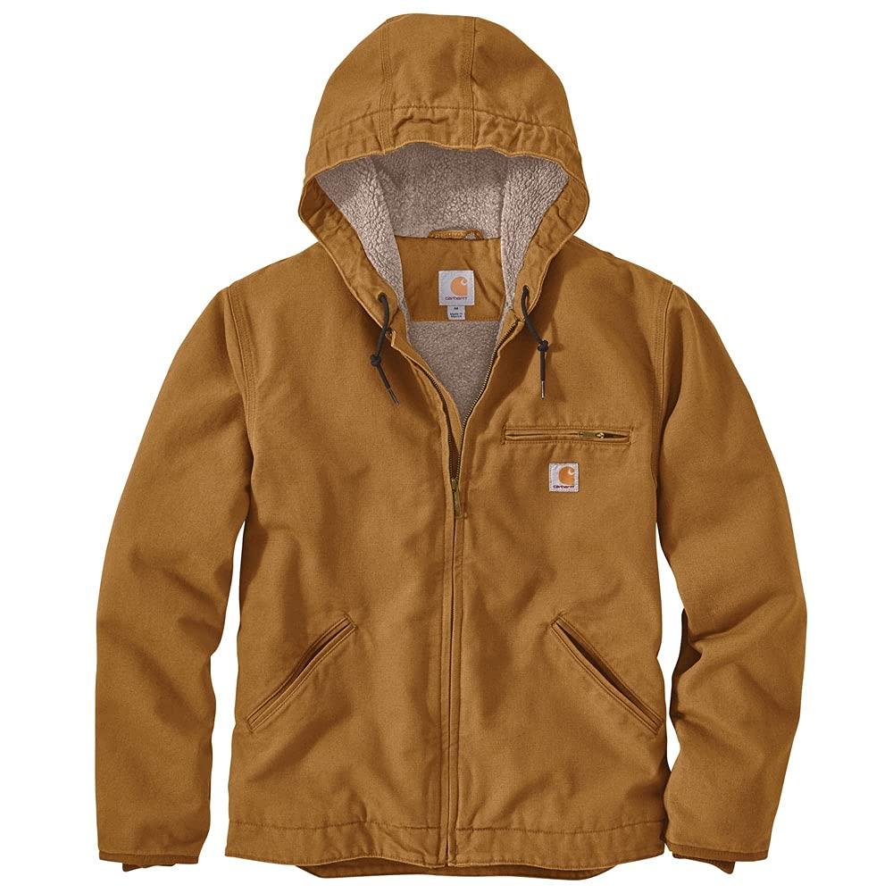 Carhartt Men's Relaxed Fit Washed Duck Sherpa-Lined Jacket