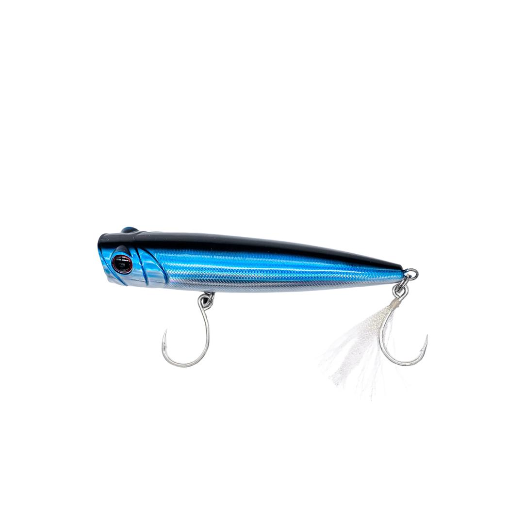 Bay Series Popper, Fishing Popper Jigs, Topwater Bass Lures, Striper Lures, 3X Strong Super Sharp VMC Hooks, Saltwater Lures for Fishing