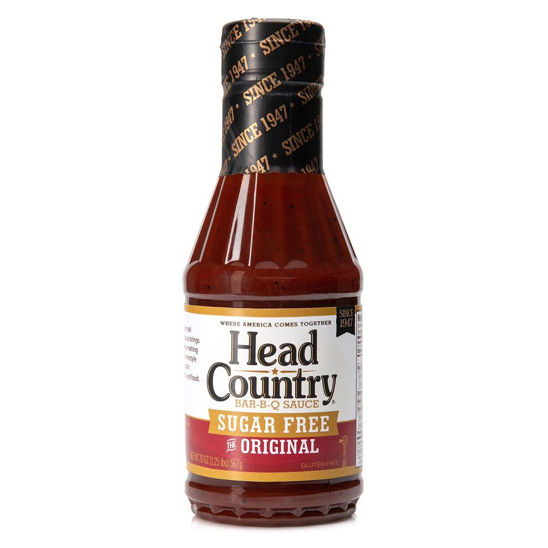 Head Country Sugar Free Bar-B-Q Sauce, Original, Gluten Free Barbecue Sauce With No Allergens & Zero Sugar, Sweet & Savory BBQ Sauce For Chicken, Pork, Ribs & Burgers, 17.5 Ounce, Pack of 1