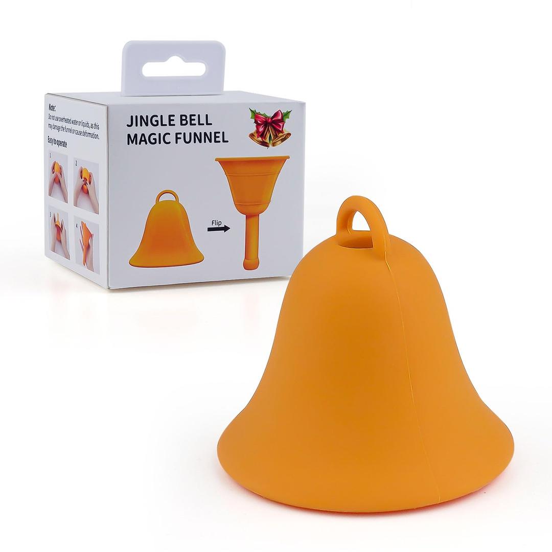 Magic Bell Small Funnel, Kitchen Funnels Silicone Funnel for Filling Liquid, Creative Designed Funnel Foldable Funnels for Filling or Containers Bottles - BPA-Free Food Safe Grade