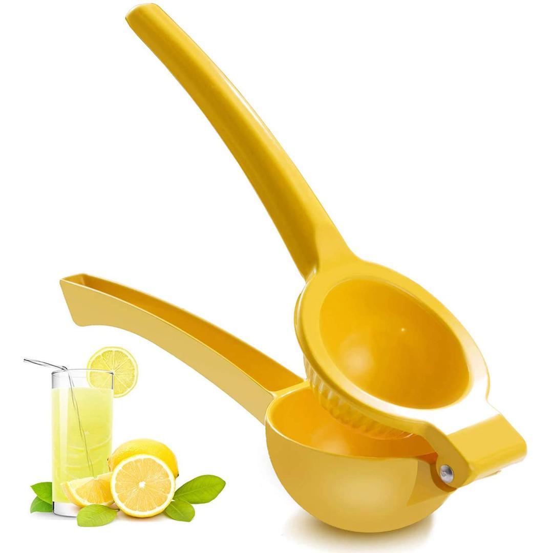 Manual Juicer Citrus Lemon Squeezer, Fruit Juicer Lime Press Metal, Professional Hand Juicer Kitchen Tool(Yellow）