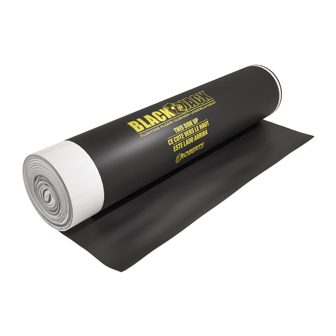 ROBERTS Black Jack Underlayment - 100 sq. ft. Roll - 43" x 28' x 2.5 mm