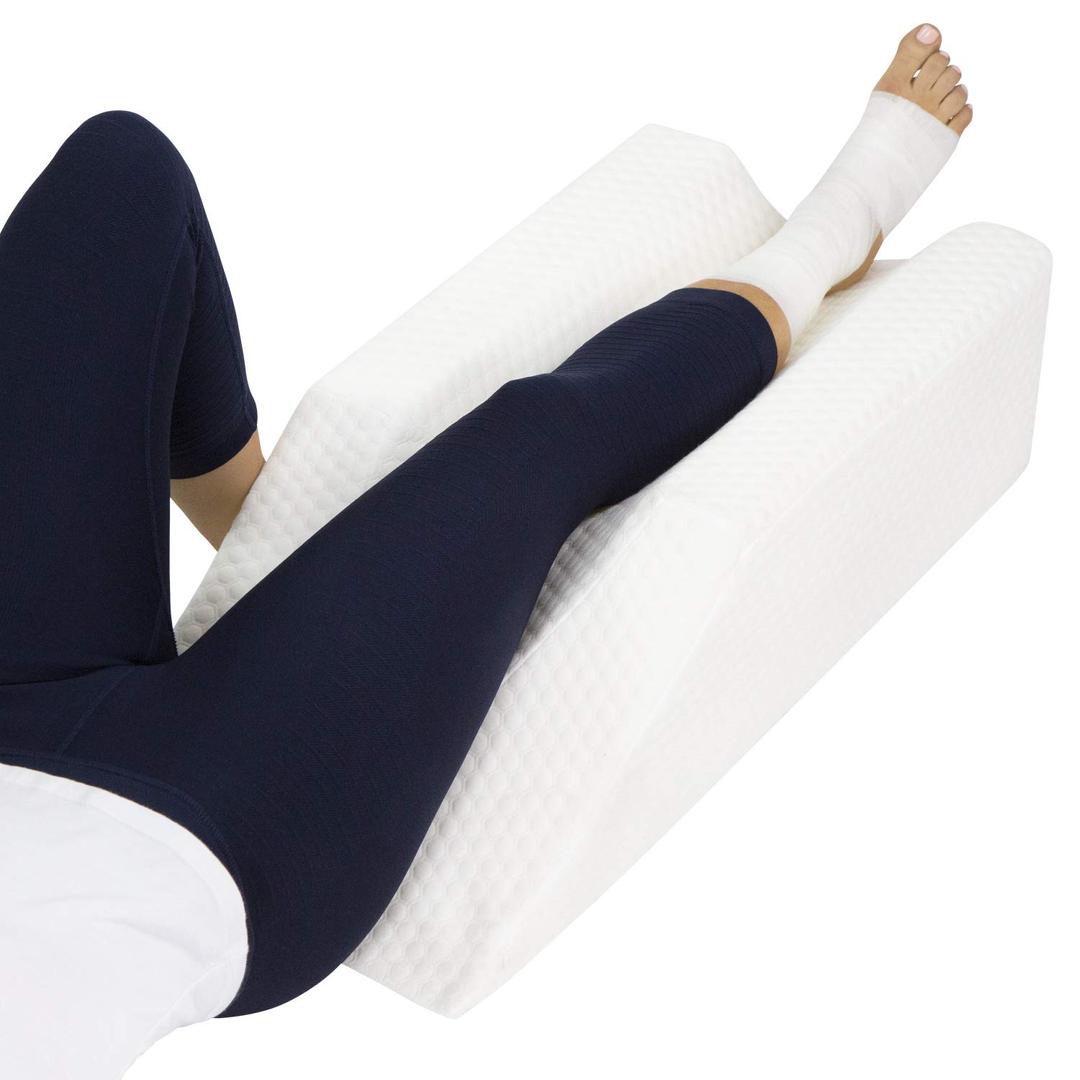 Leg Elevation Pillow- Leg Wedge for Knee, Swelling, Elevation, After Surgery Must Haves - Post Surgery, Knee Pain Relief - Breathable for Knee, Ankle and Foot - Improve Blood Circulation