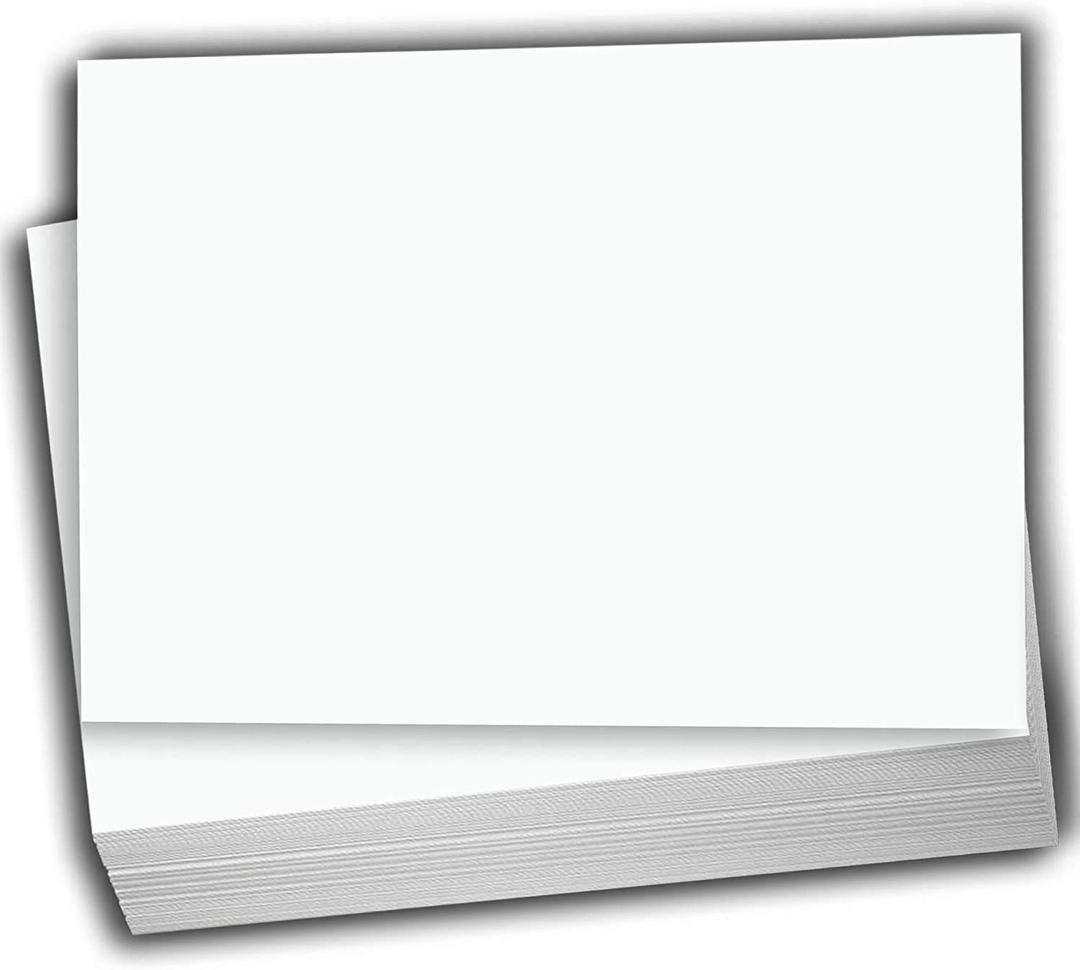 Hamilco White Cardstock Thick Paper - Blank Index Flash Note & Post Cards - Greeting Invitations Stationary 4 X 6" Heavy Weight 80 lb Card Stock for Printer - 100 Pack (Bright)