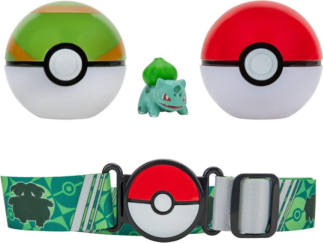 Pokémon Clip 'n' Go Poké Belt Set - Poké Ball, Nest Ball and Bulbasaur #1 Unisex Action Figure Standard