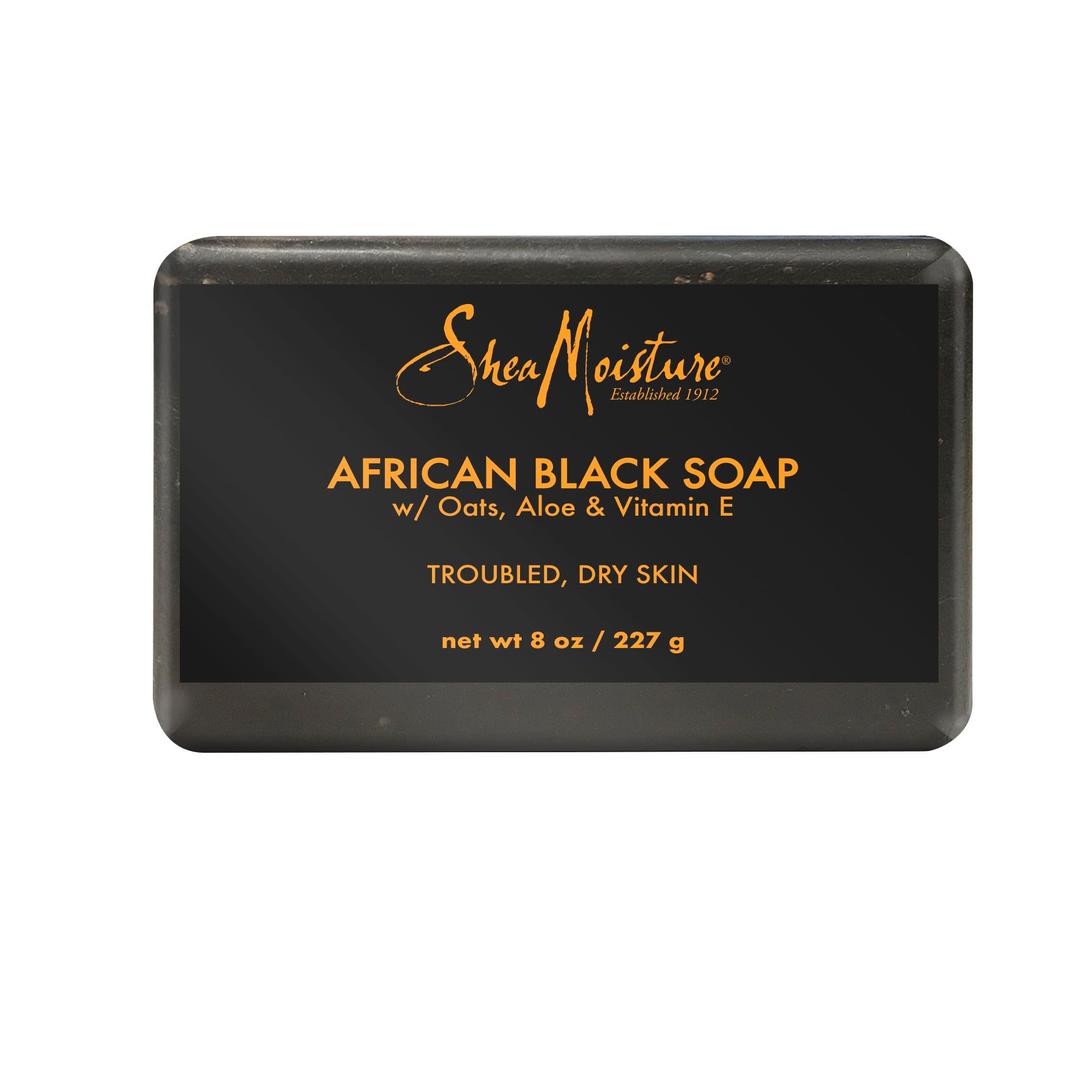 SheaMoistureBar Soap African Black Soap for Troubled Skin Cleanser with Shea Butter 8 oz