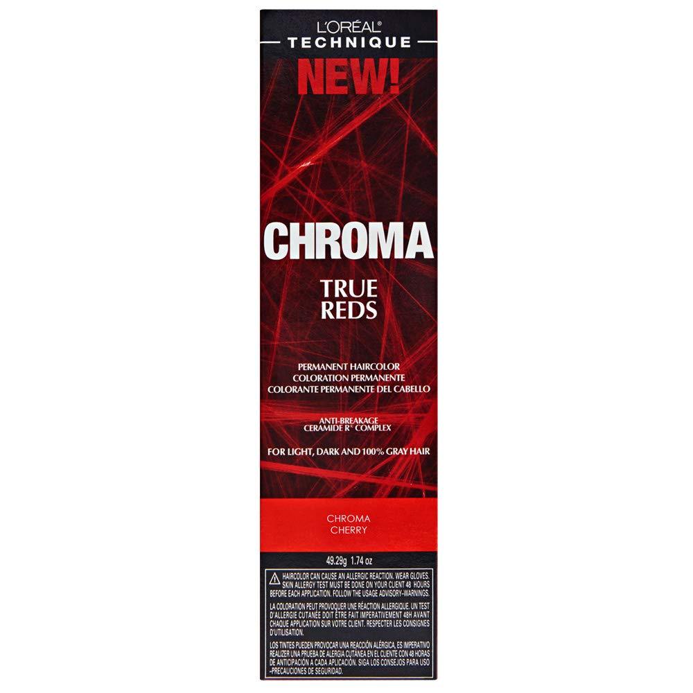 L'Oréal Technique Chroma True Reds Permanent Hair Color | Red Hair Dye | Long-Lasting Hair Color | For Light, Dark, and Gray Hair | Cherry