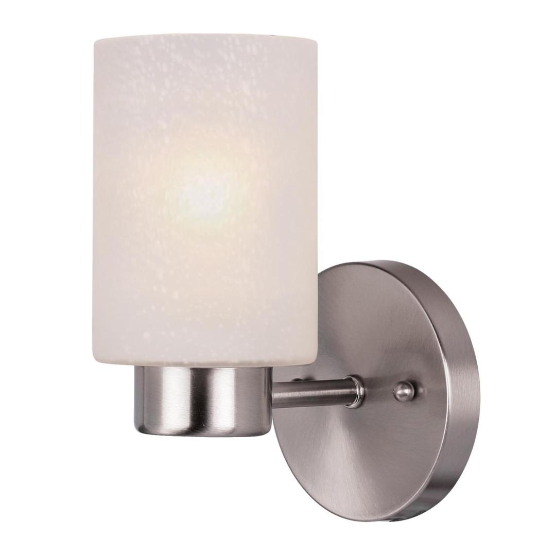 Westinghouse 6227800 Sylvestre One-Light Indoor Wall Fixture, Brushed Nickel Finish with Frosted Seeded Glass