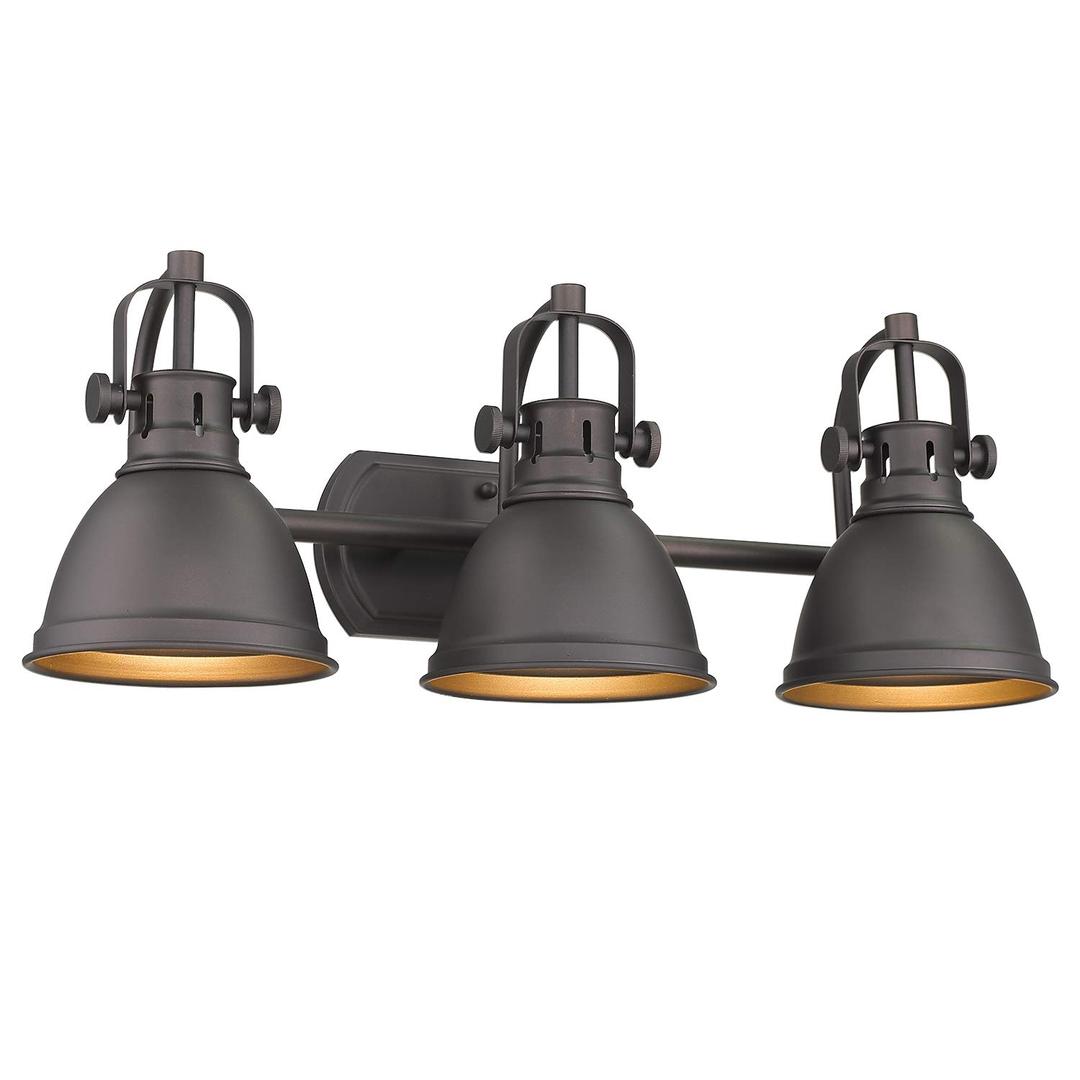 Emliviar 3-Light Vanity Light Fixture, Oil Rubbed Bronze Finish with Metal Shade, 4054 ORB