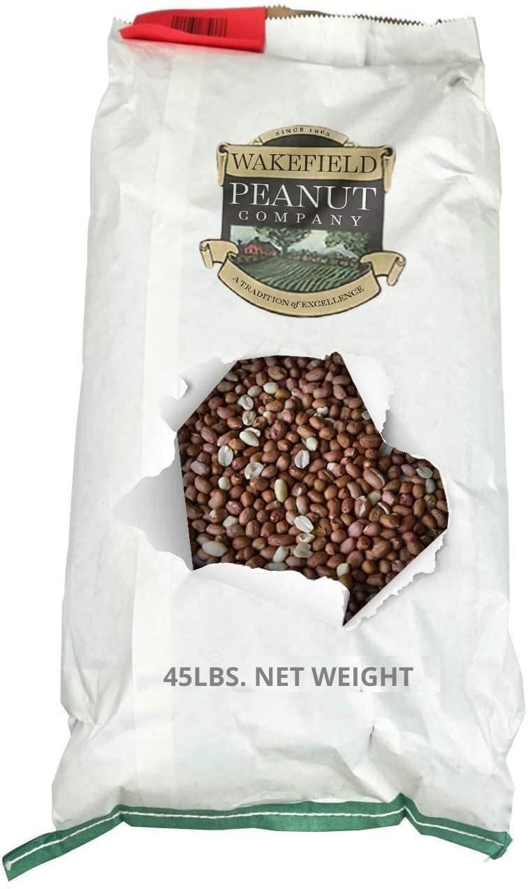 Wakefield Virginia Peanuts Bulk 45LB Bag Shelled Animal Peanuts for Squirrels, Birds, Deer, Pigs and a Wide Variety of Wildlife, Raw Peanuts/Bulk Nuts/Blue Jays/Cardinals/Woodpeckers