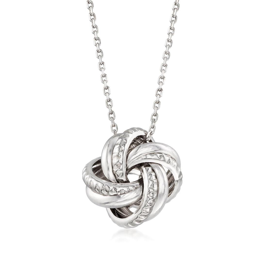 Ross-SimonsItalian Sterling Silver Love Knot Pendant Necklace