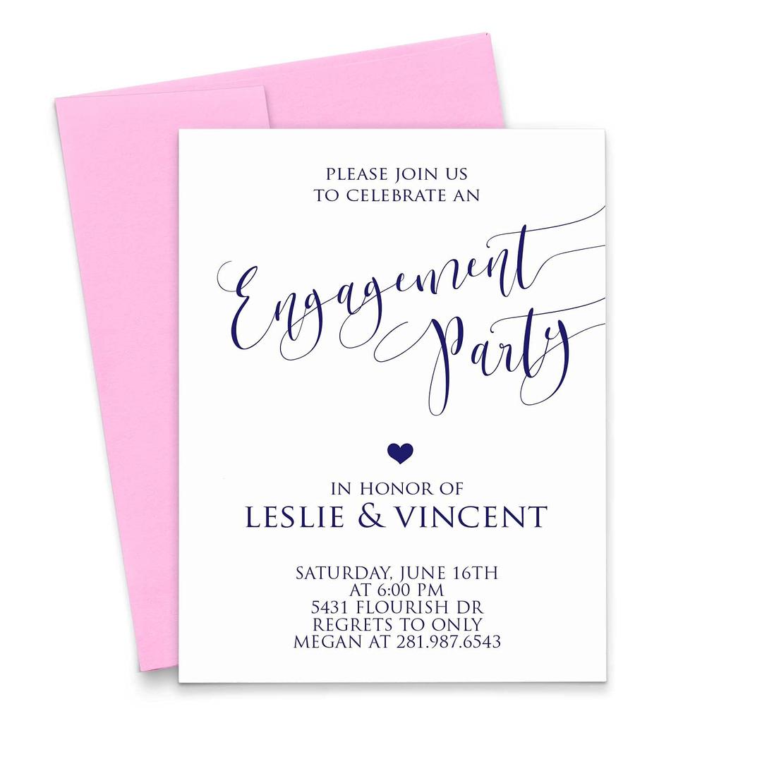 Elegant Engagement Party Invitation, Engagement Announcements, Engagement Party Invitations, Your choice of Quantity and Envelope Color