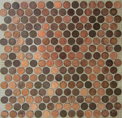 USA Copper Penny Round Coin Tile Sheets for Floor or Wall Art