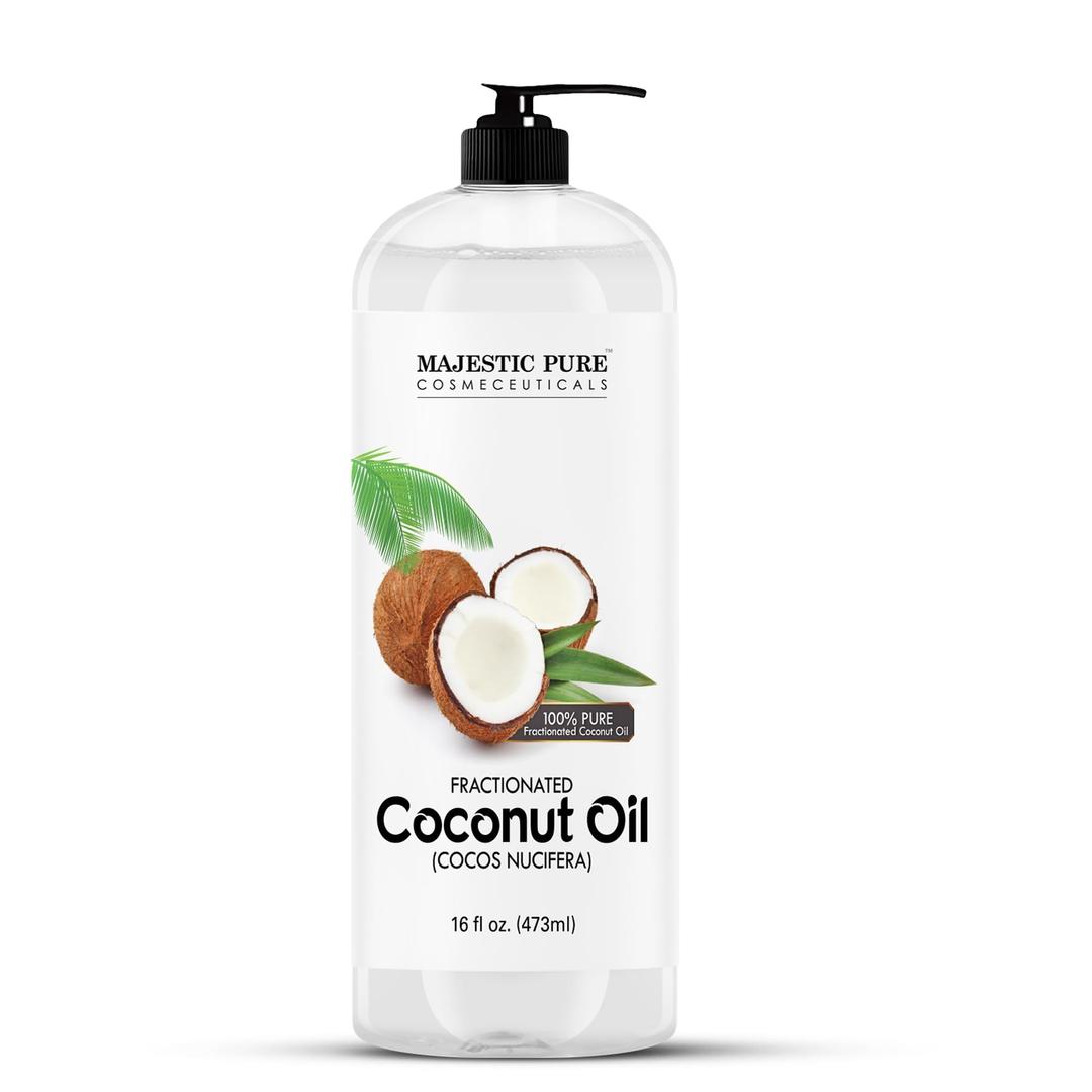 MAJESTIC PURE Fractionated Coconut Oil | Relaxing Massage Oil for Massage Therapy | Liquid Coconut Oil for Diluting Essential Oils | Coconut Oil for Skin, Lip, Body, Hair Oil, Moisturizer | 16 fl oz