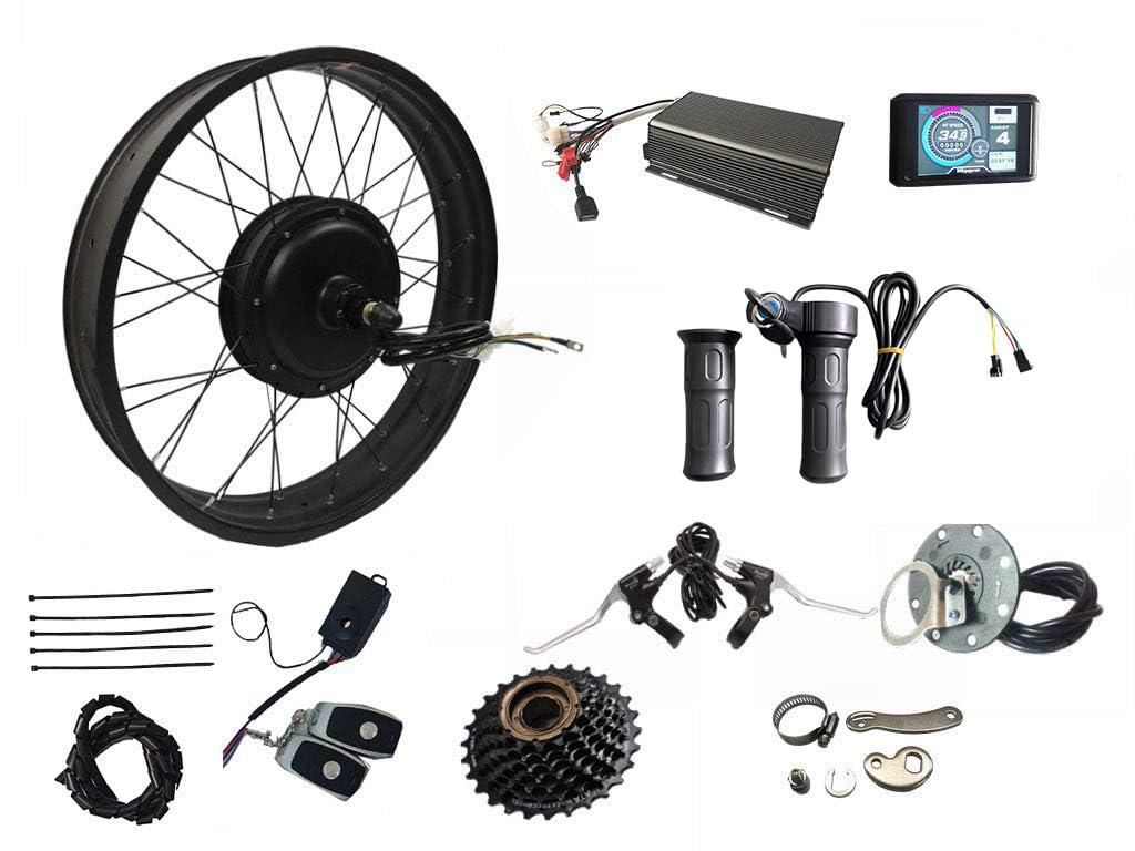 3000W Rear Wheel Electric Fat Bike Conversion Kit, 72V 80A Sabvoton Programmable Controller, 7-Speed Flywheel, Torque Arm (20 * 4.0 Rear)