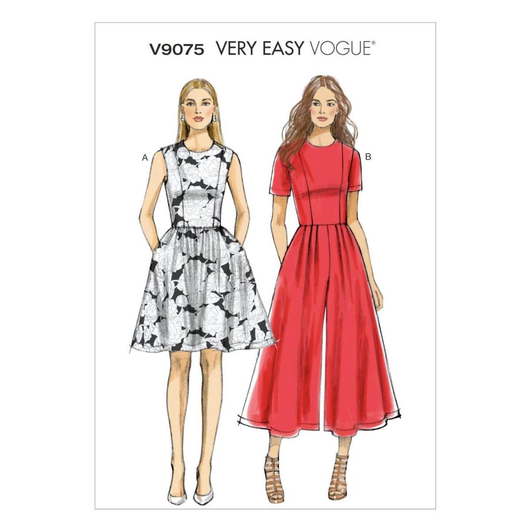 Vogue Patterns V9075E50 Misses'/Misses' Petite Dress and Jumpsuit Sewing Template, Size E5 (14-16-18-20-22)