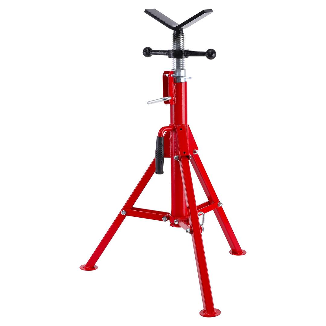 Towallmark V Head Pipe Jack Stand,28-52 Inch Adjustable Height,1/8"-12" Capacity, 2500 lb Load Capacity,Heavy Duty Carbon Steel Body, Steel Jack Stands with Portable Folding Legs