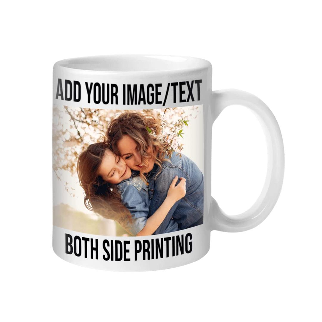 Personalized Coffee Mug – Custom Photo, Text, or Logo Ceramic Mug Tea Cup | Taza Personalizada with Picture or Message | Customized Gift Idea for Men & Women, Mom, Dad, Friends - White | 11oz