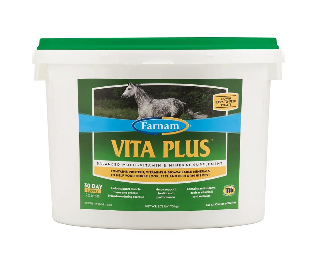 FarnamVita Plus Balanced Multi-Vitamin & Mineral Horse Supplement, Provides Balanced Nutrition to Support Overall Health and Performance, 3.75 pounds, 30 Day Supply